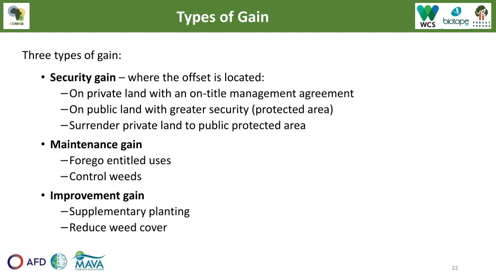 types of gain