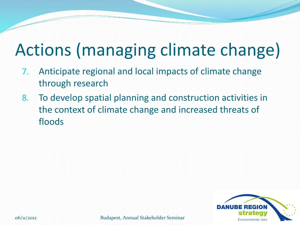 actions managing climate change