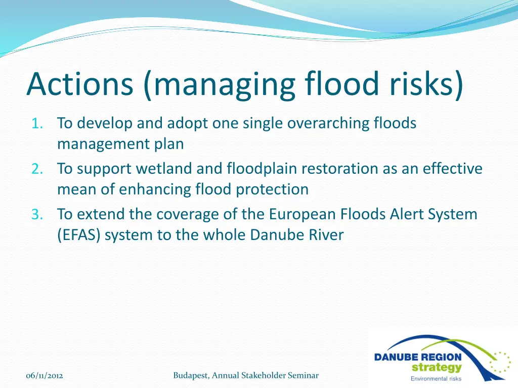 actions managing flood risks