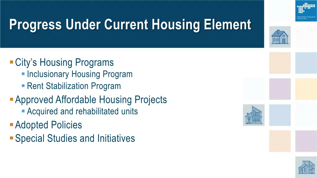 progress under current housing element