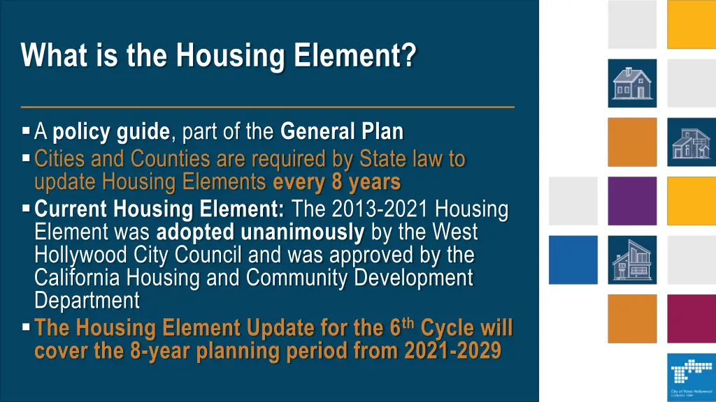 what is the housing element 1