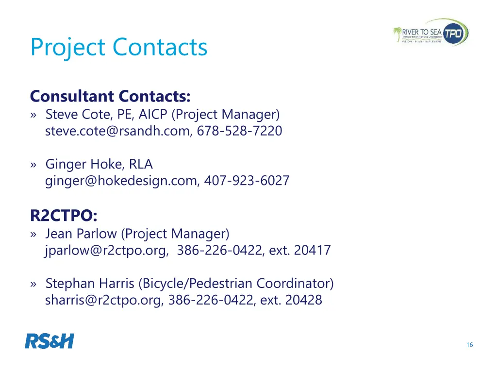 project contacts