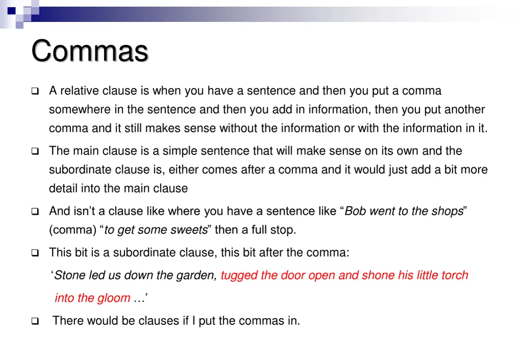 commas