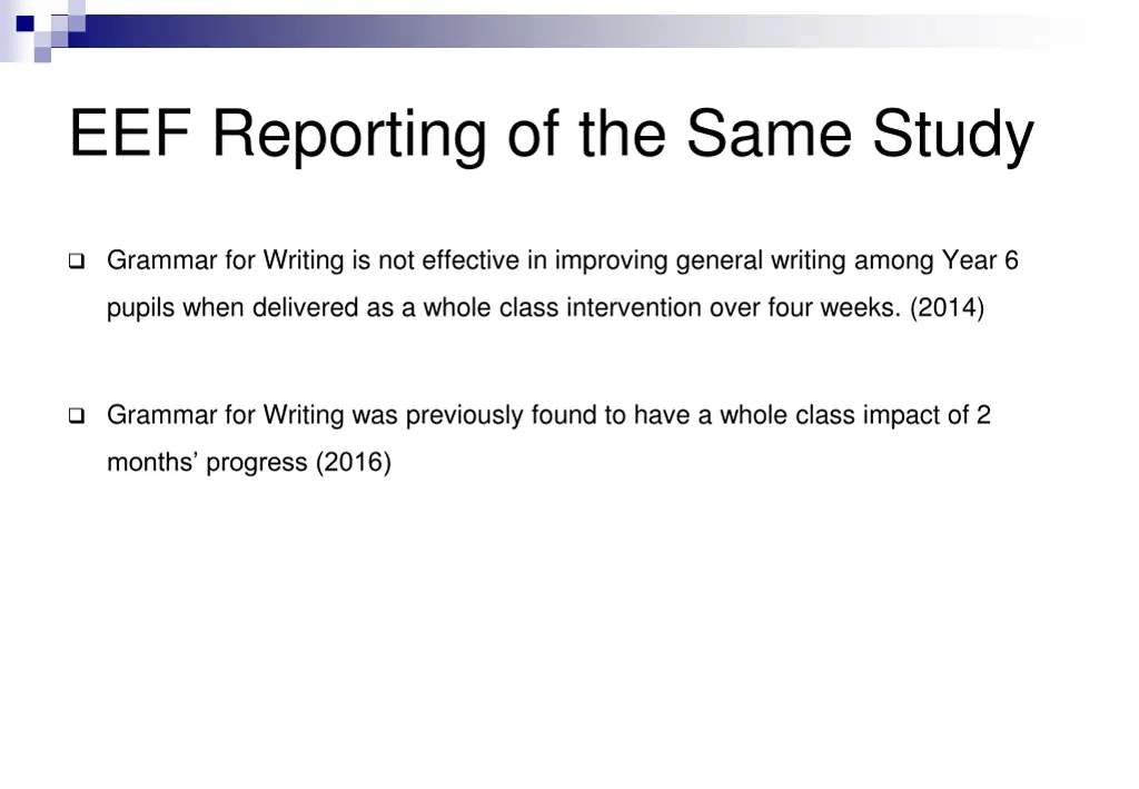 eef reporting of the same study