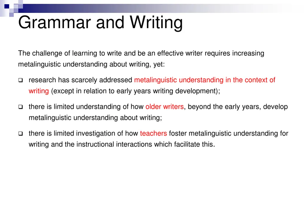 grammar and writing