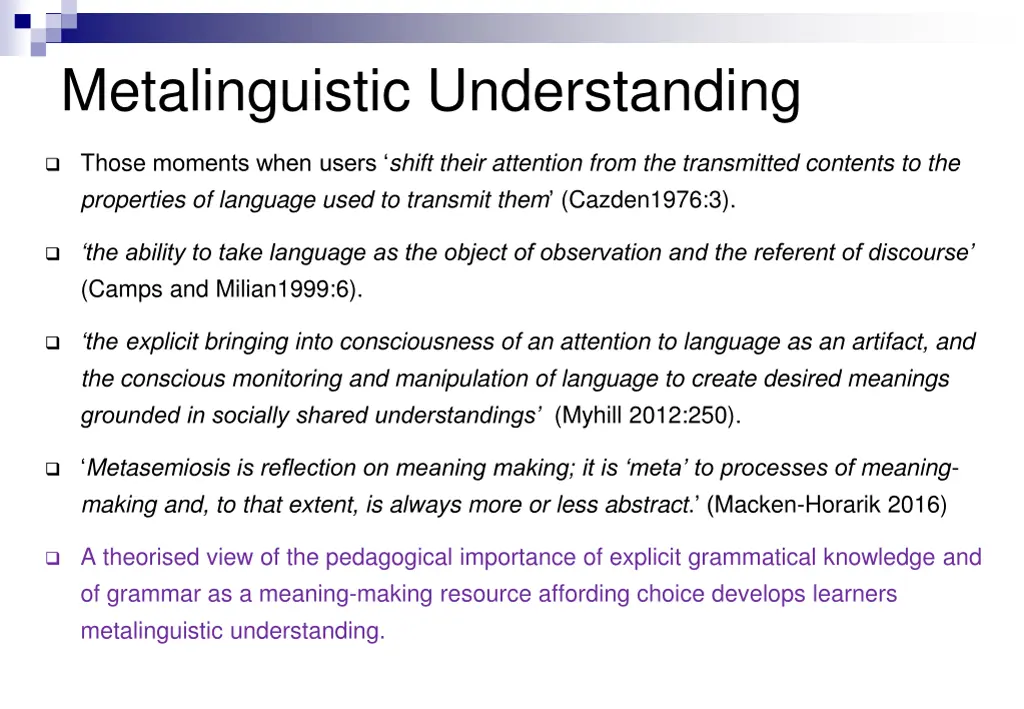 metalinguistic understanding