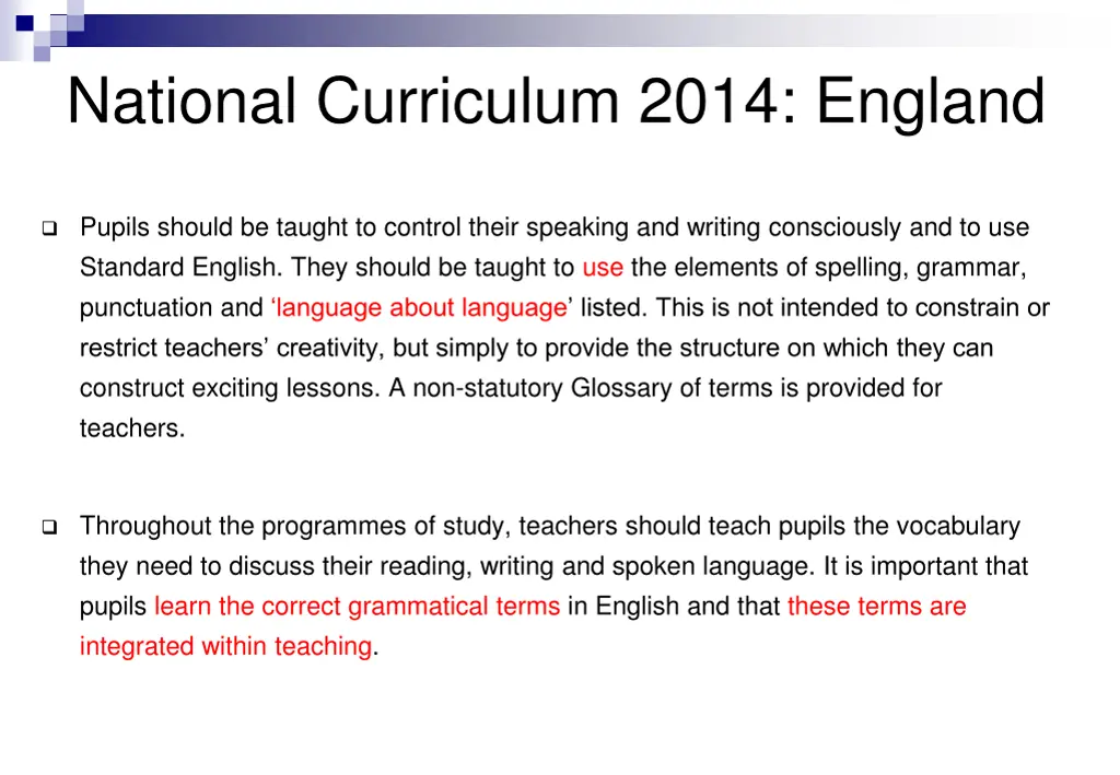 national curriculum 2014 england