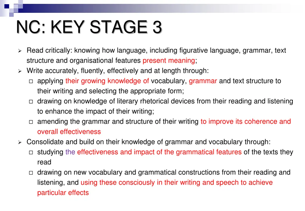 nc key stage 3