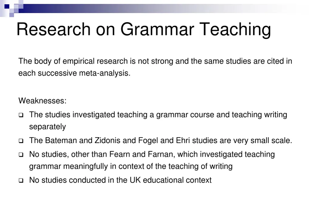 research on grammar teaching 2