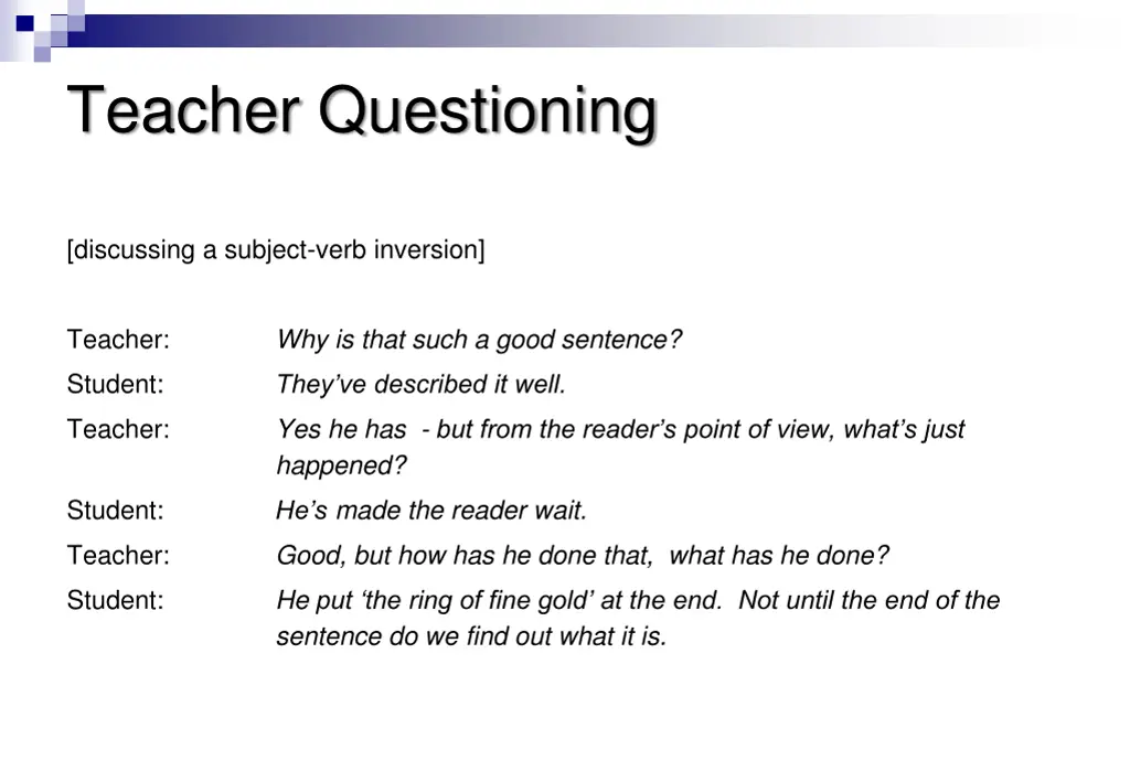 teacher questioning