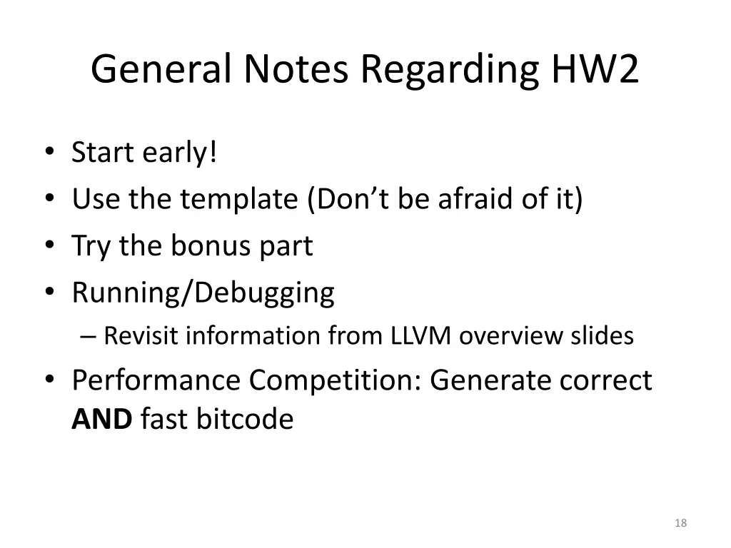 general notes regarding hw2