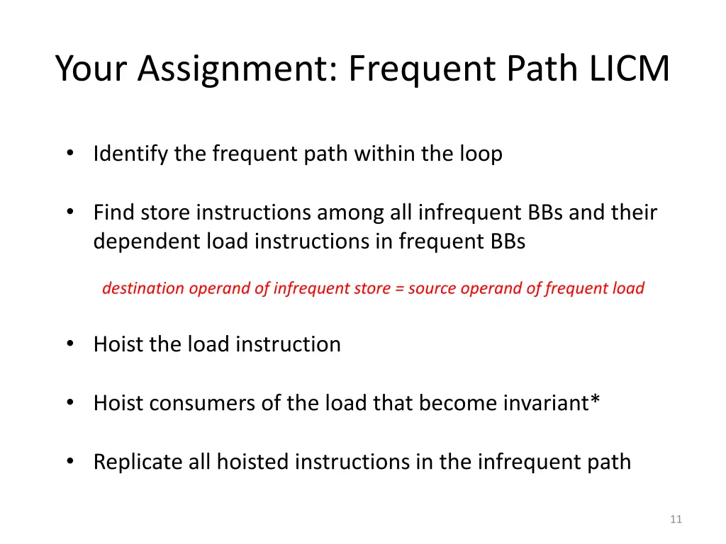 your assignment frequent path licm 8