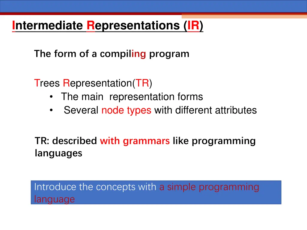 intermediate representations ir