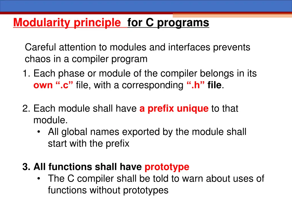 modularity principle for c programs