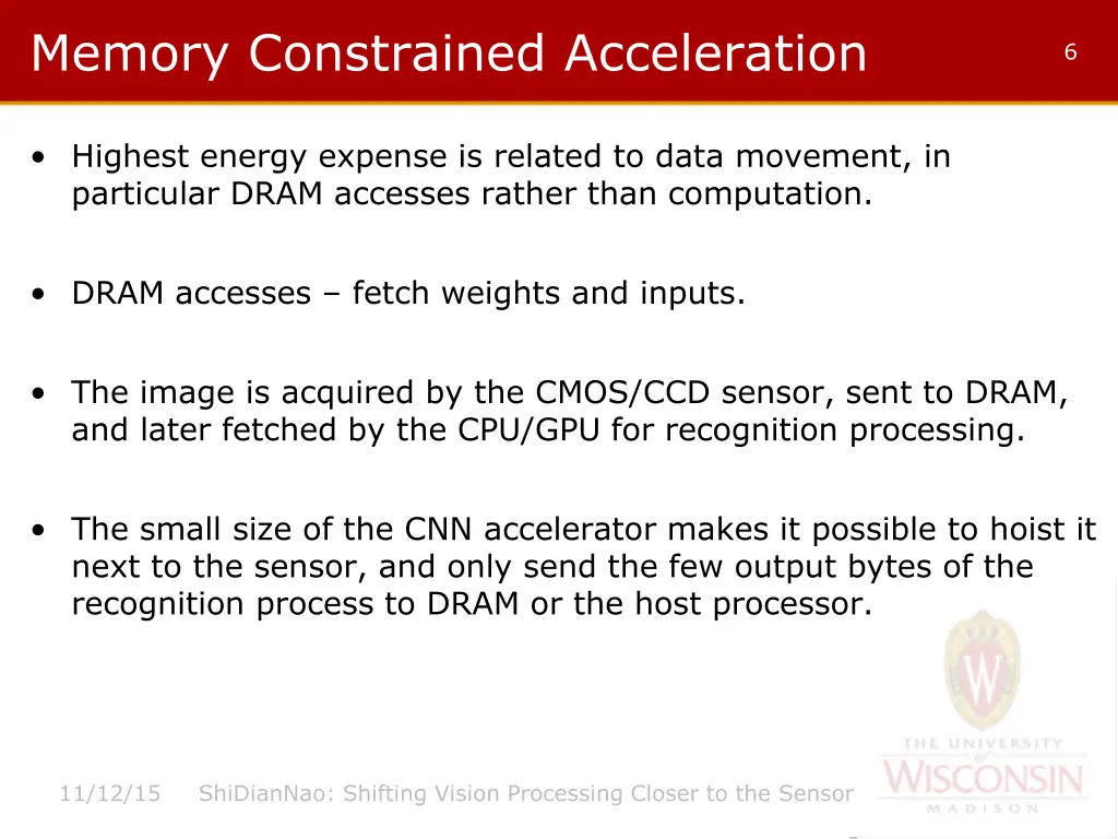 memory constrained acceleration