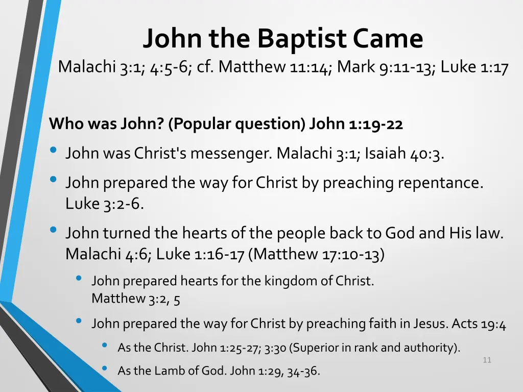 john the baptist came malachi