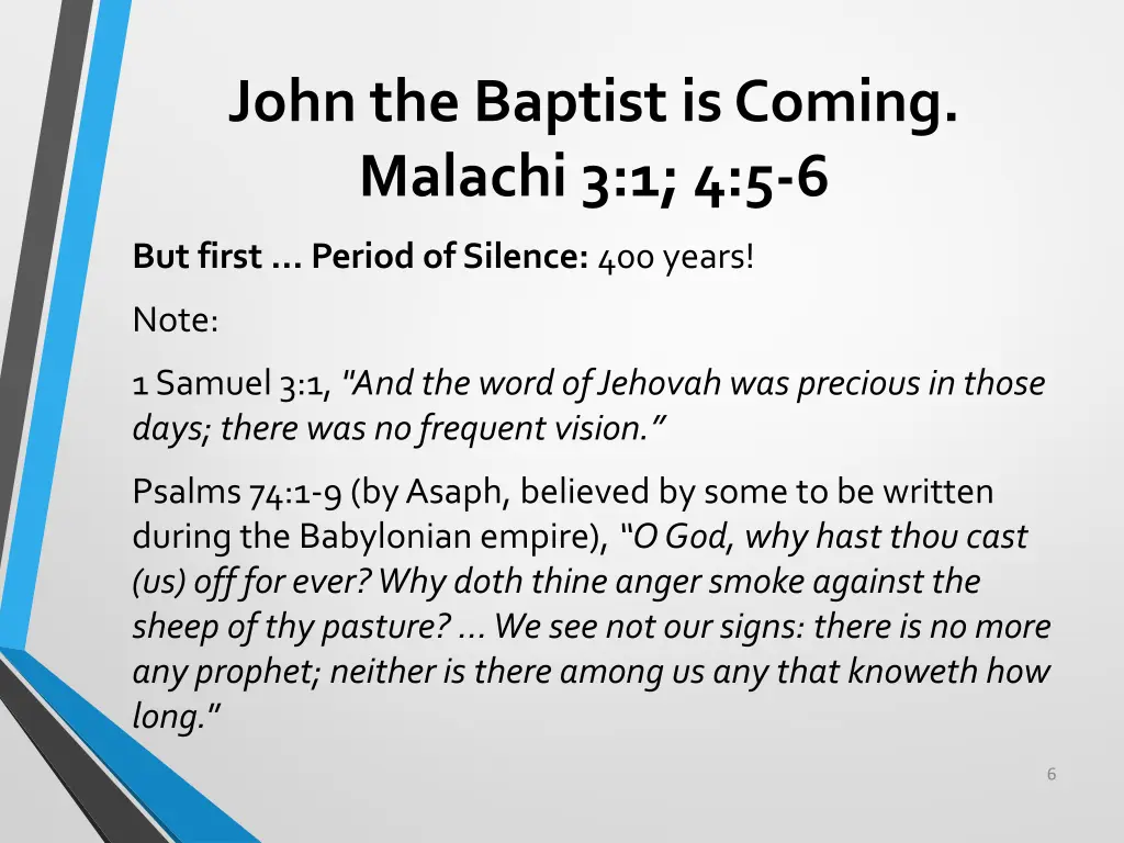 john the baptist is coming malachi 3 1 4 5 6 1