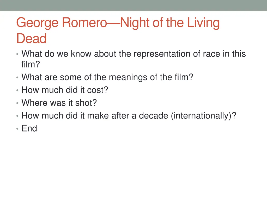 george romero night of the living dead what