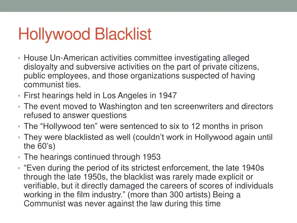 hollywood blacklist