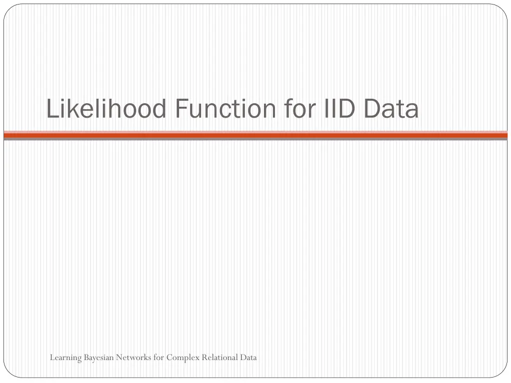 likelihood function for iid data