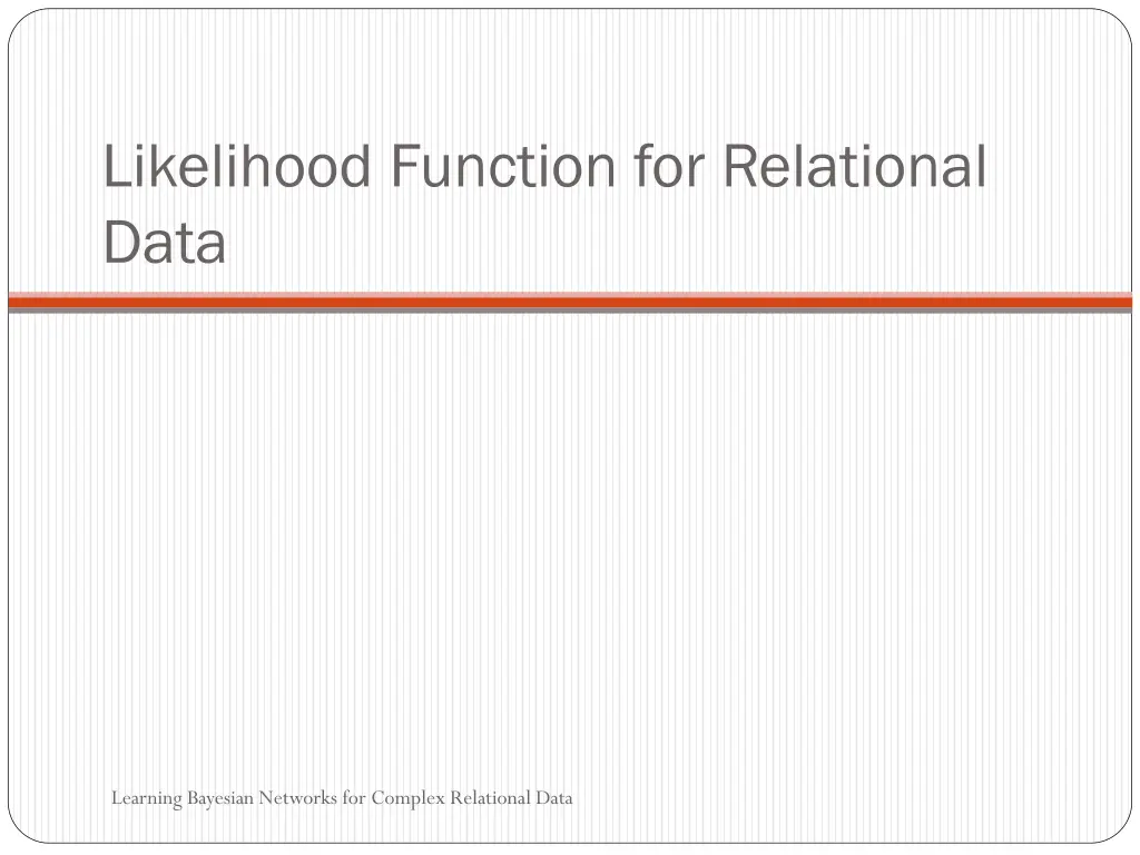 likelihood function for relational data