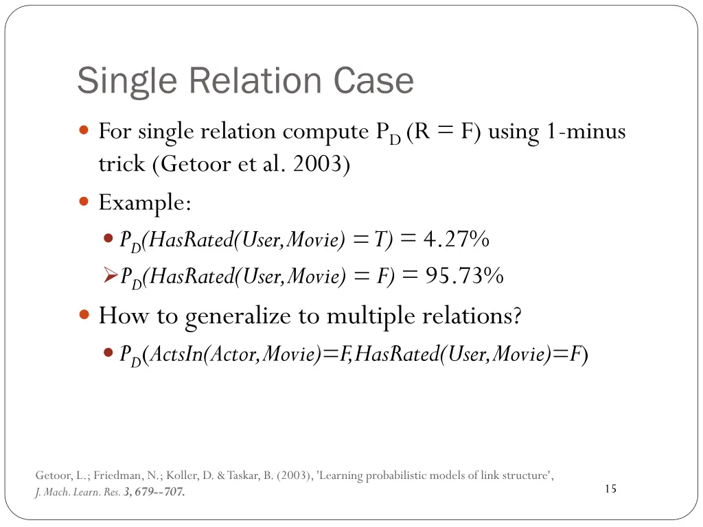 single relation case