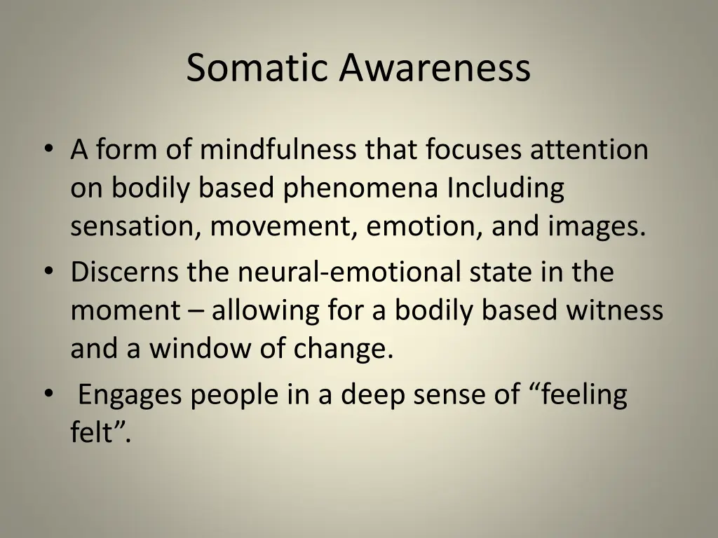 somatic awareness