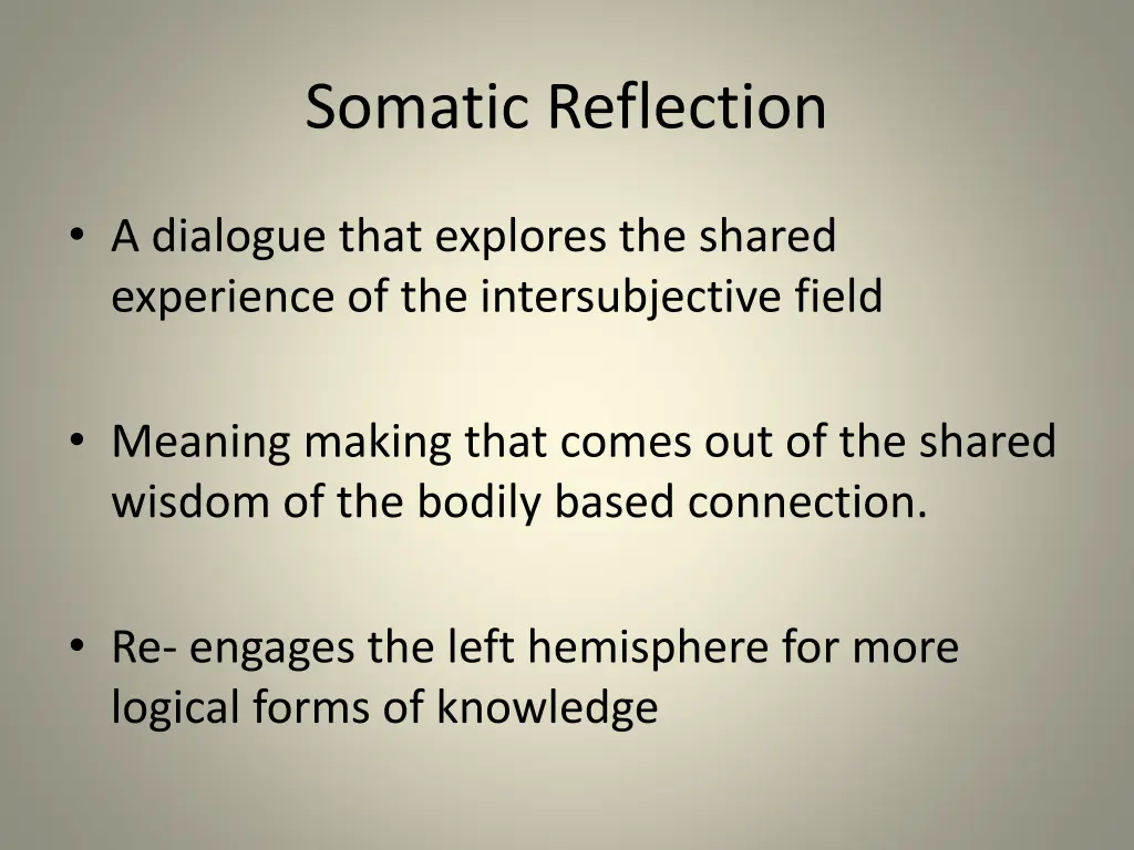 somatic reflection