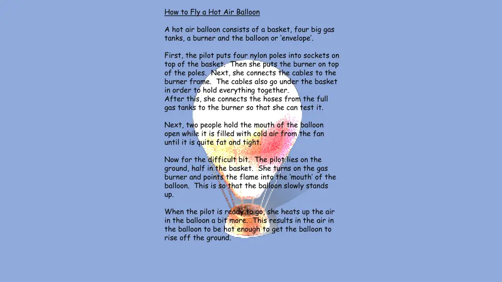 how to fly a hot air balloon