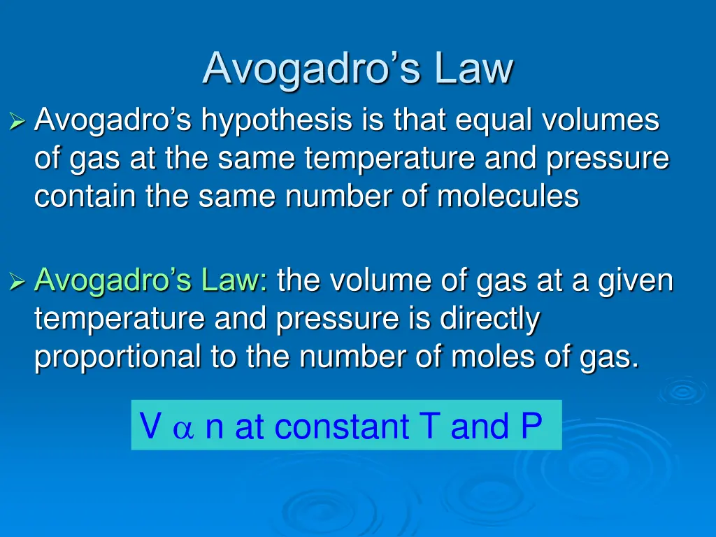 avogadro s law