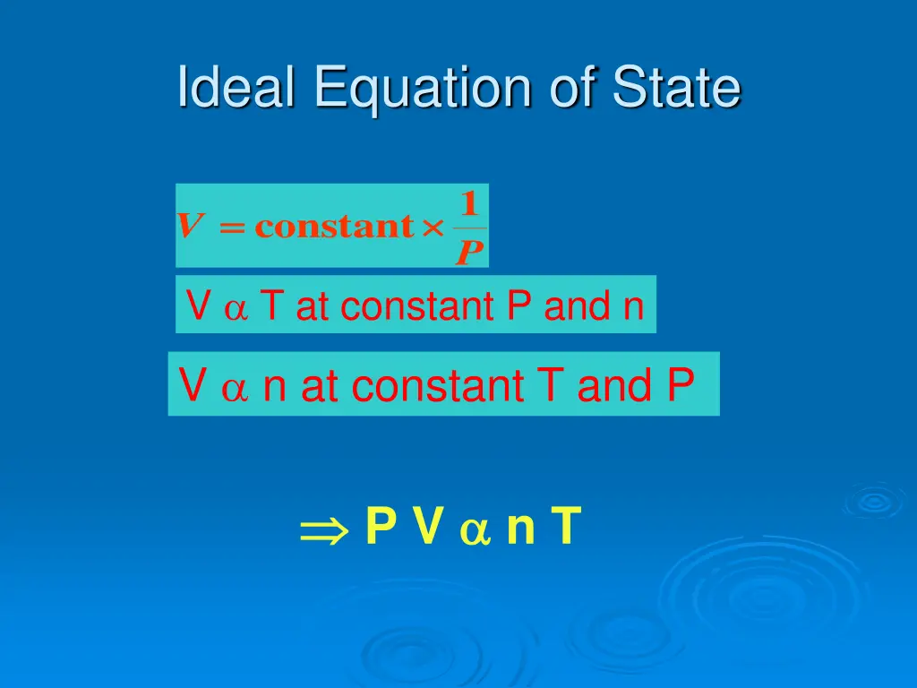 ideal equation of state