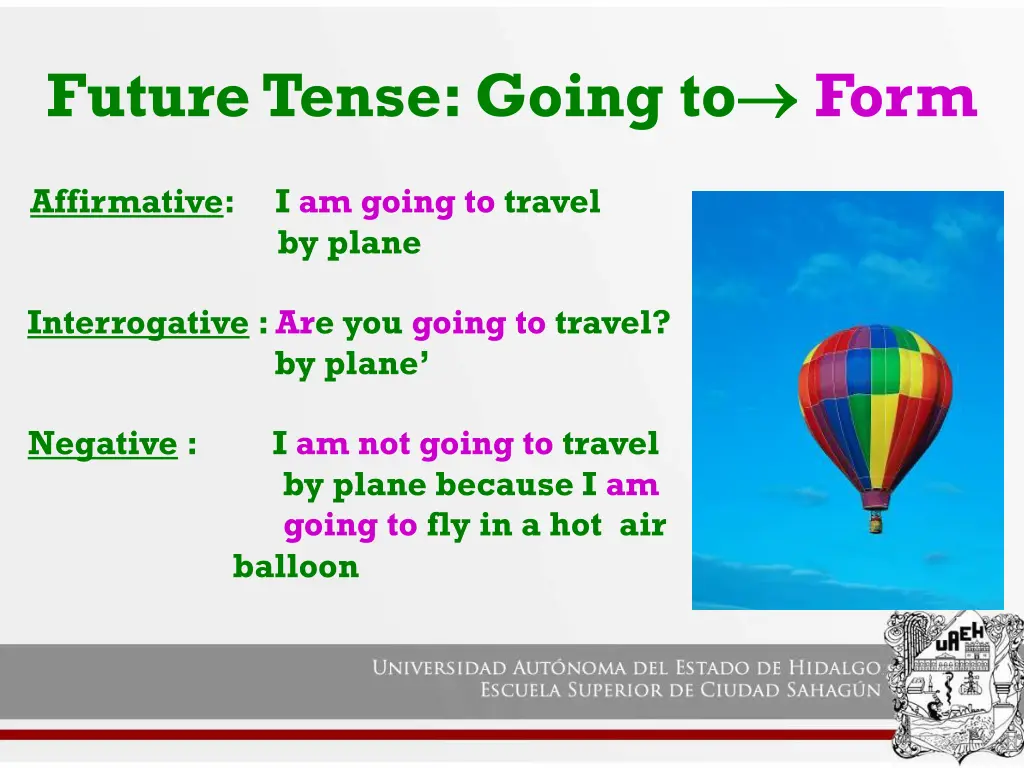 future tense going to