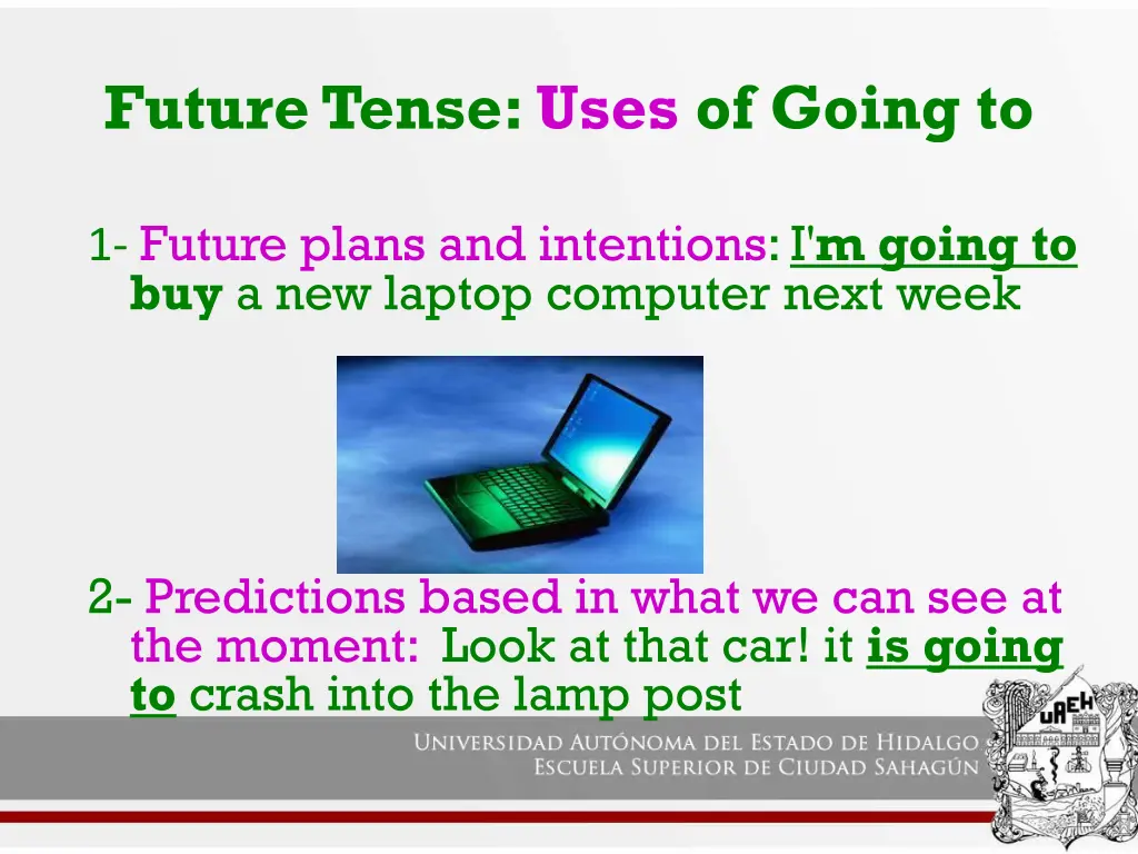 future tense uses of going to