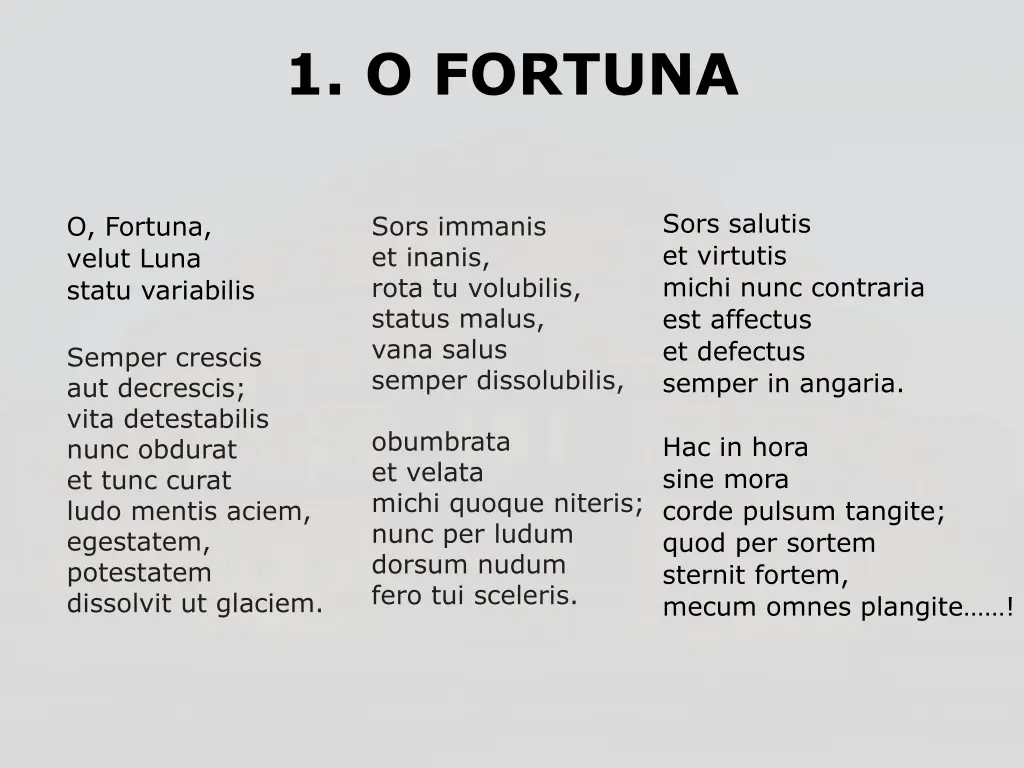 1 o fortuna