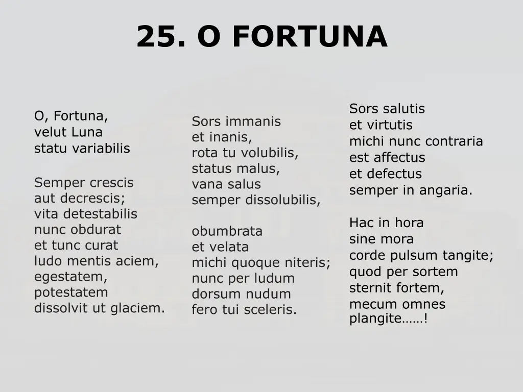 25 o fortuna