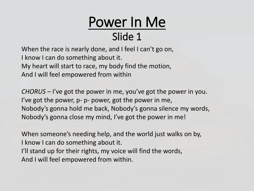 power in me power in me slide 1 slide 1