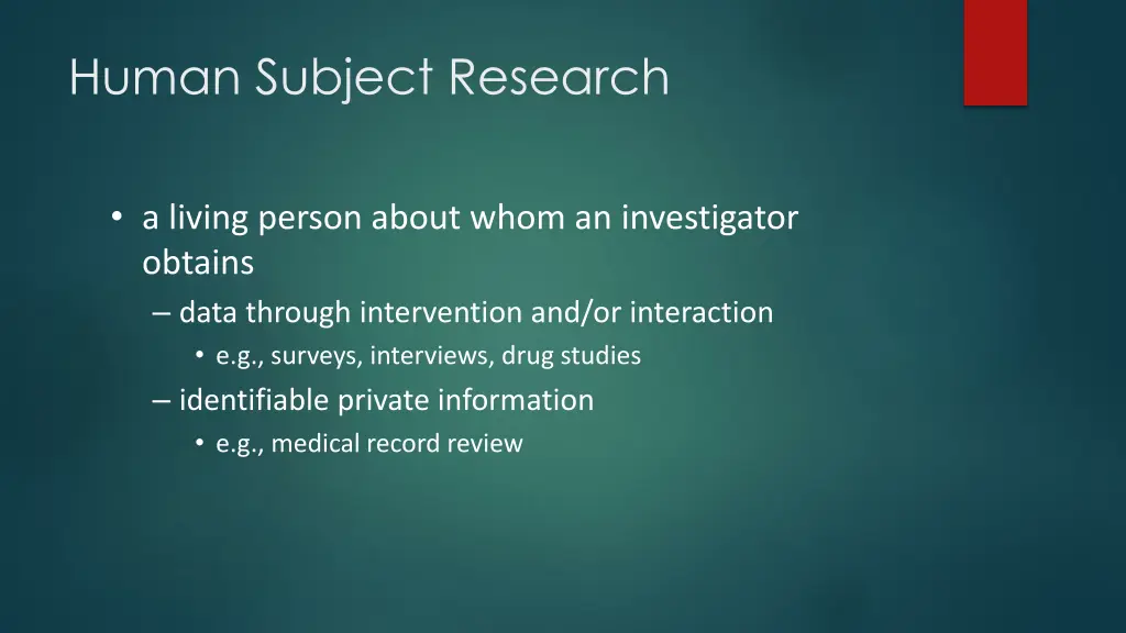 human subject research