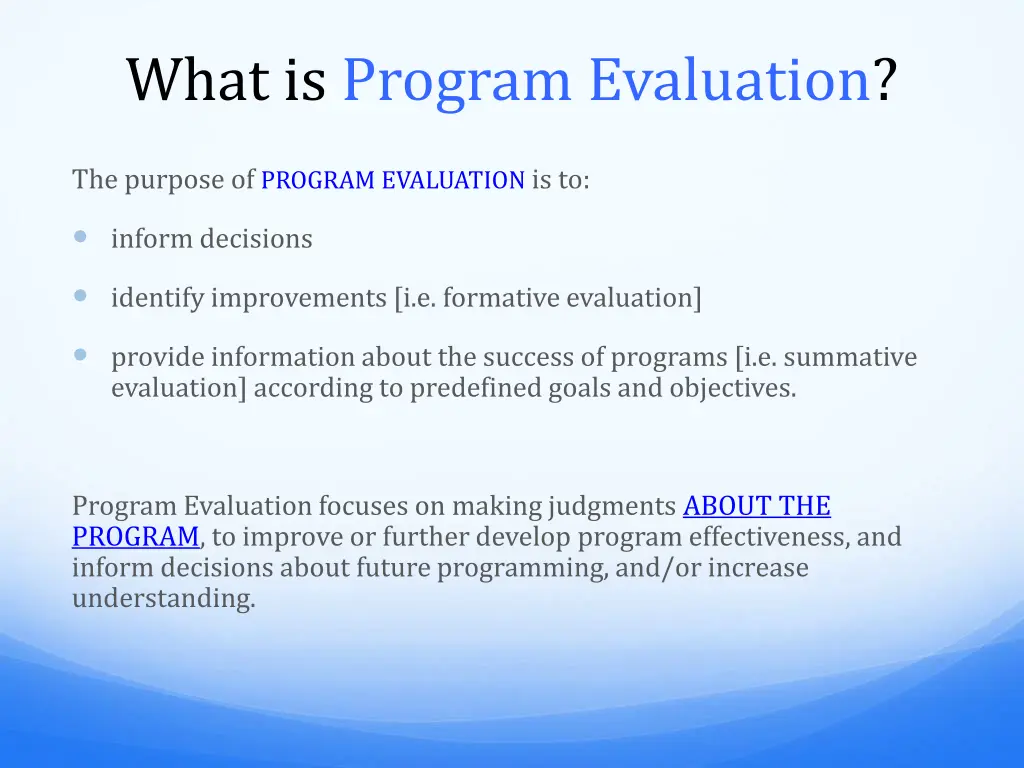 what is program evaluation