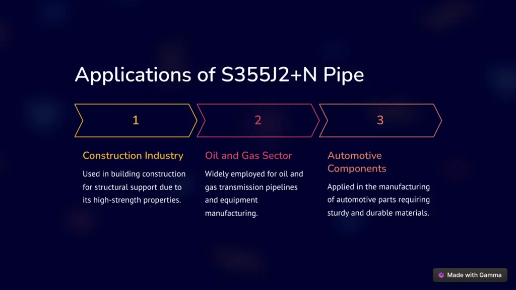 applications of s355j2 n pipe