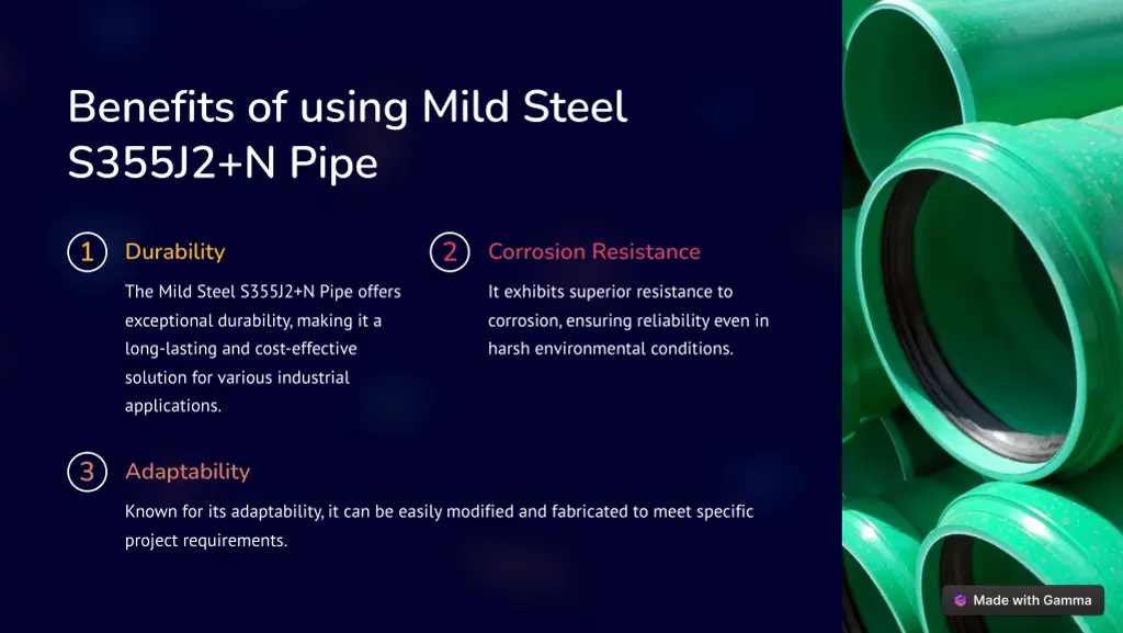 benefits of using mild steel s355j2 n pipe