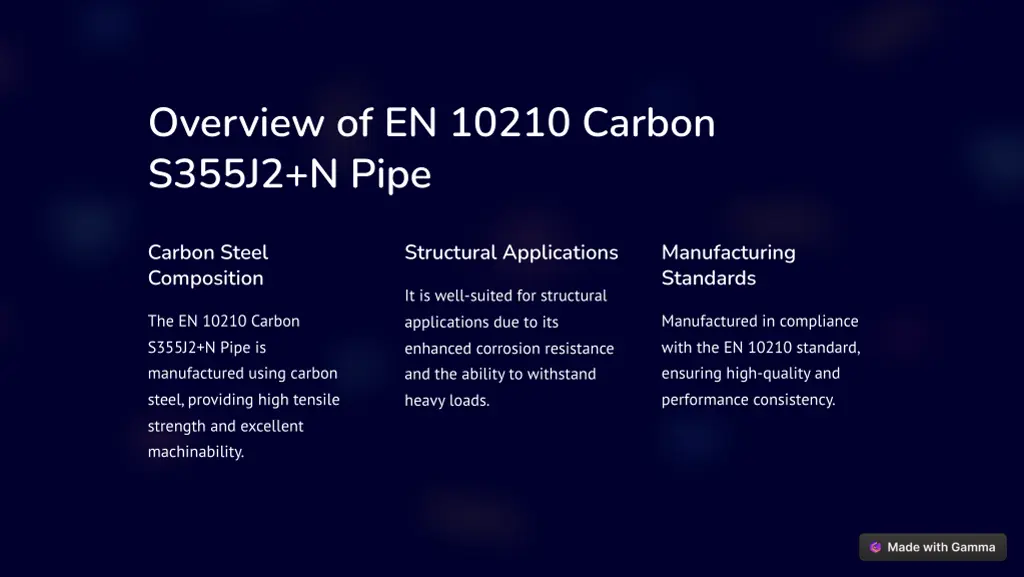 overview of en 10210 carbon s355j2 n pipe