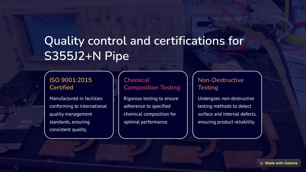 quality control and certifications for s355j2