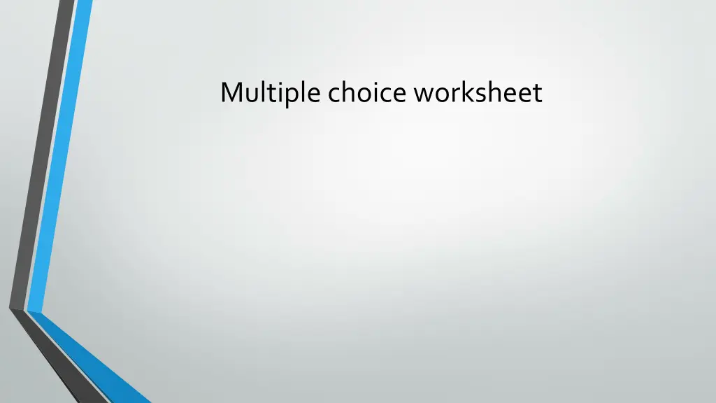 multiple choice worksheet