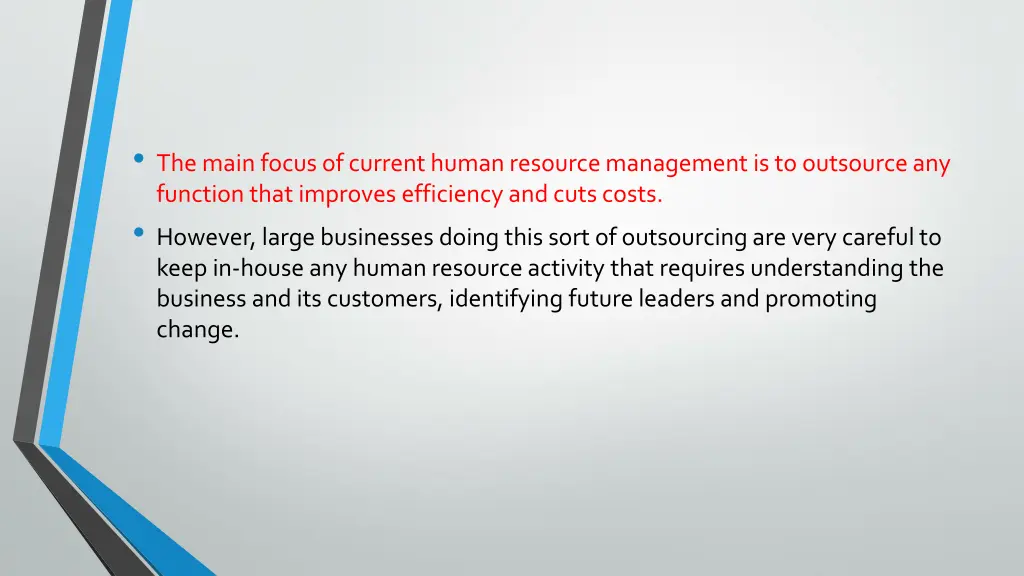 the main focus of current human resource