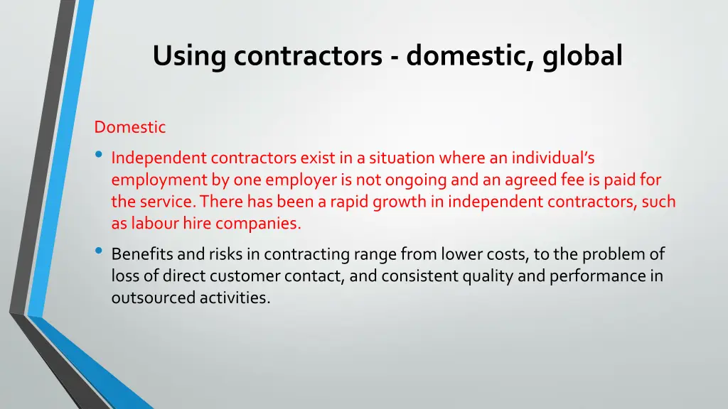 using contractors domestic global