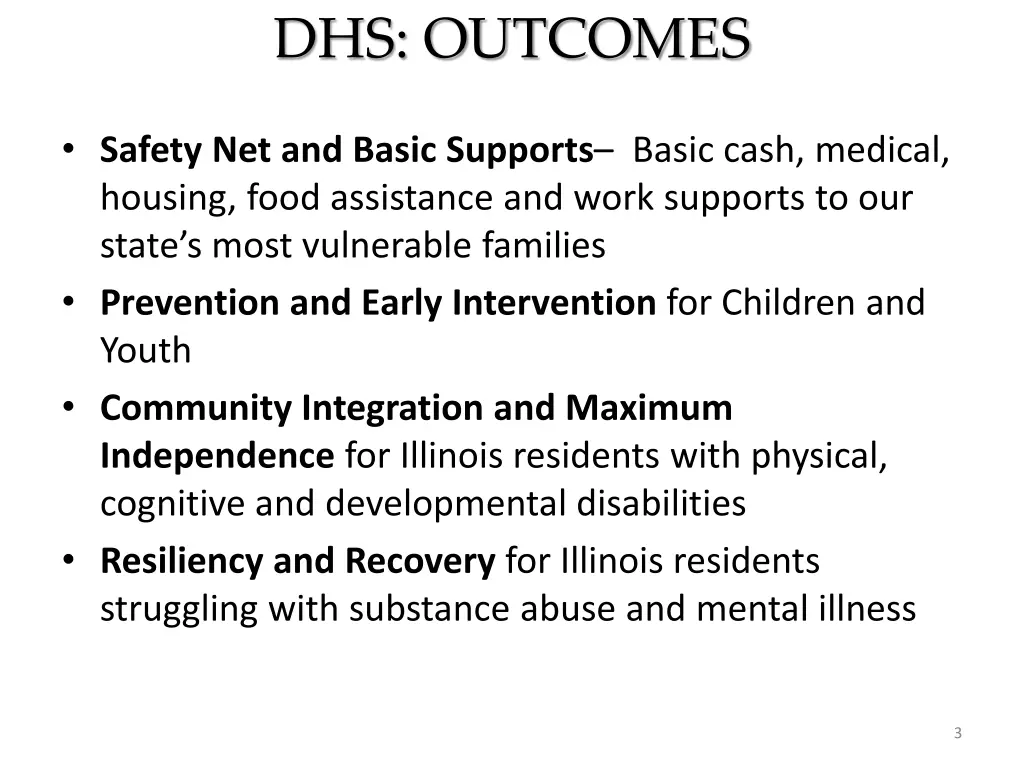 dhs outcomes