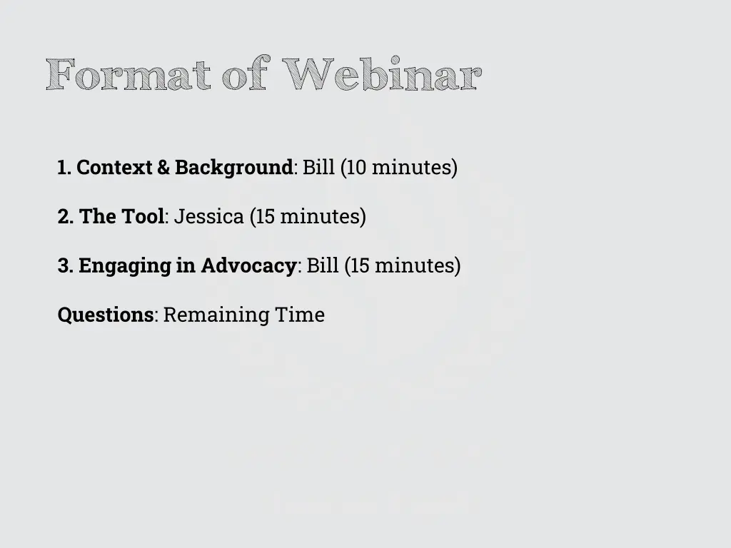 format of webinar