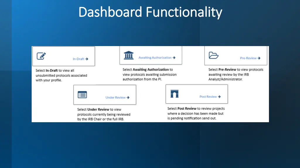 dashboard functionality dashboard functionality