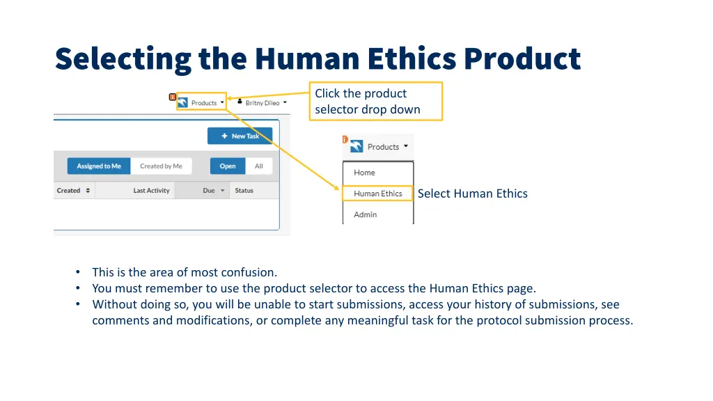 selecting the human ethics product