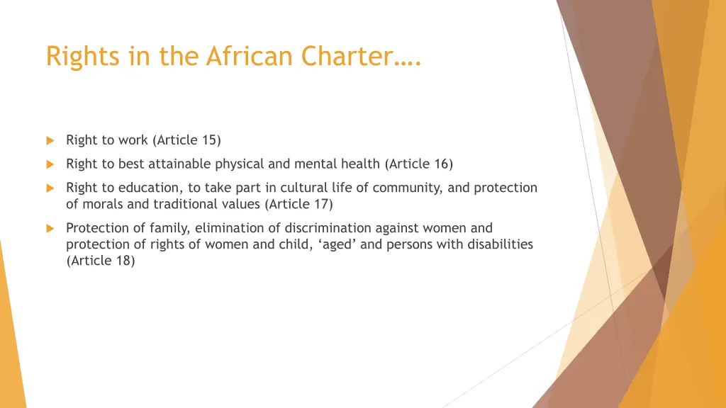 rights in the african charter